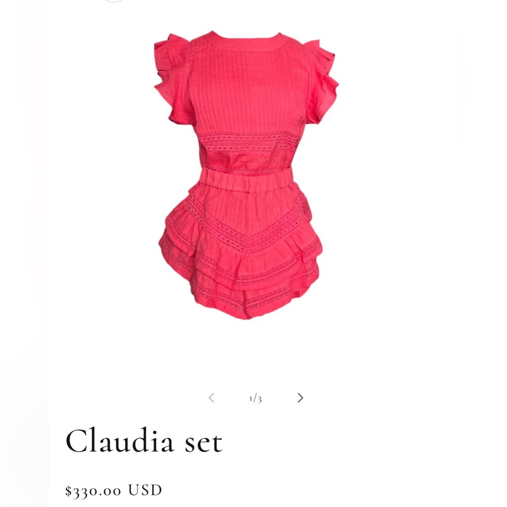 Maia Bergman NWT Claudia Skort Shirt Set Linen XS